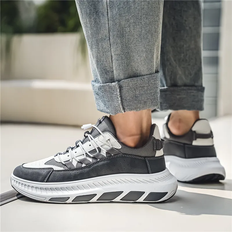 BINGO DUCK Cushioning, Breathable, Height Increasing Low Top Chunky Sneakers Men's-16