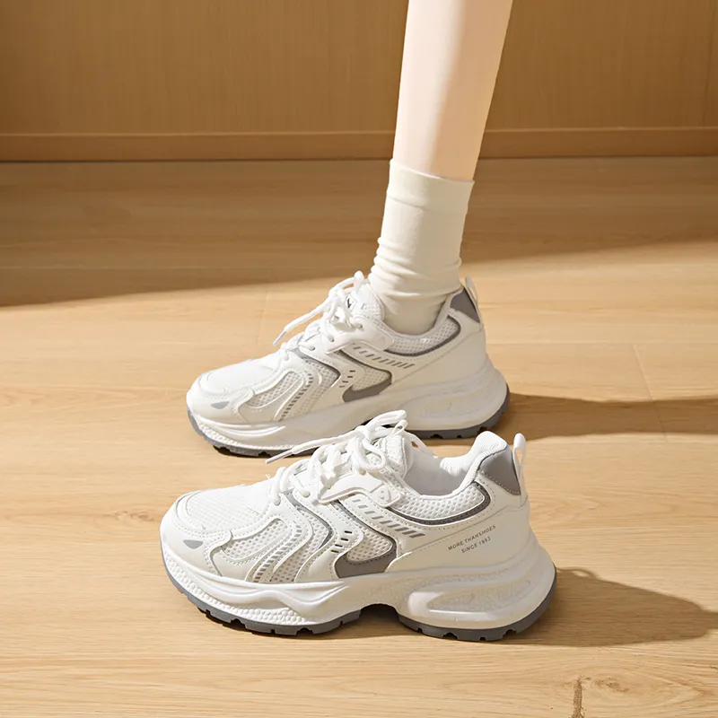 BINGO DUCK Cushioning Slip Resistant Height Increasing Lightweight Breathable Low Top Chunky Sneakers Women's-18