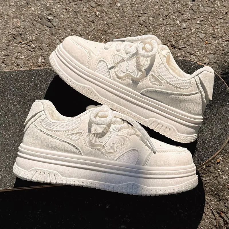 BINGO DUCK Slip Resistant And Breathable Low Top Skateboard Shoes Women's Ecru-1