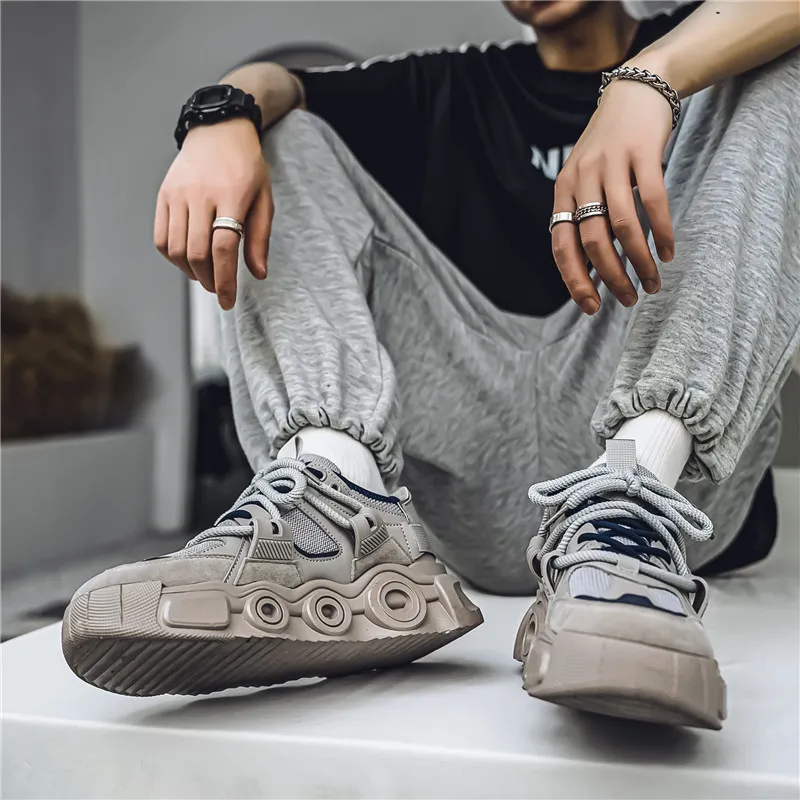 BINGO DUCK Breathable Height Increase Low Top Chunky Sneakers Men's-10