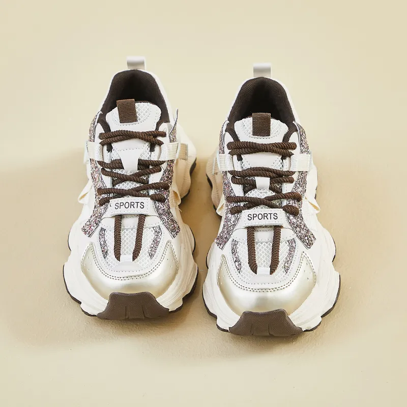 BINGO DUCK Shock Absorbers With Slip Resistant Features Low Top Chunky Sneakers Women's-14