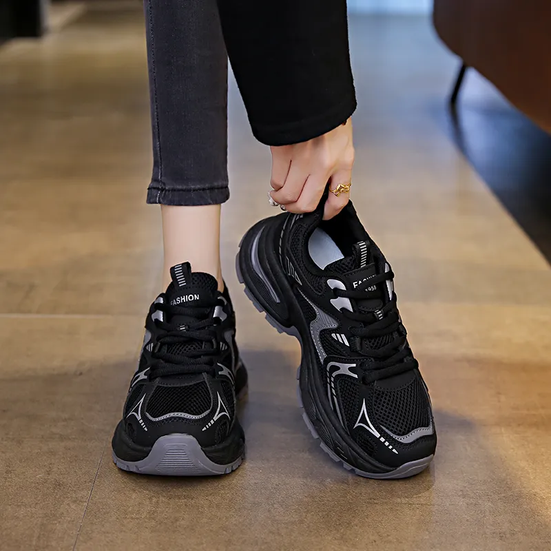 BINGO DUCK Shock Absorbers Slip Resistant Breathable Low Top Chunky Sneakers Women's-14