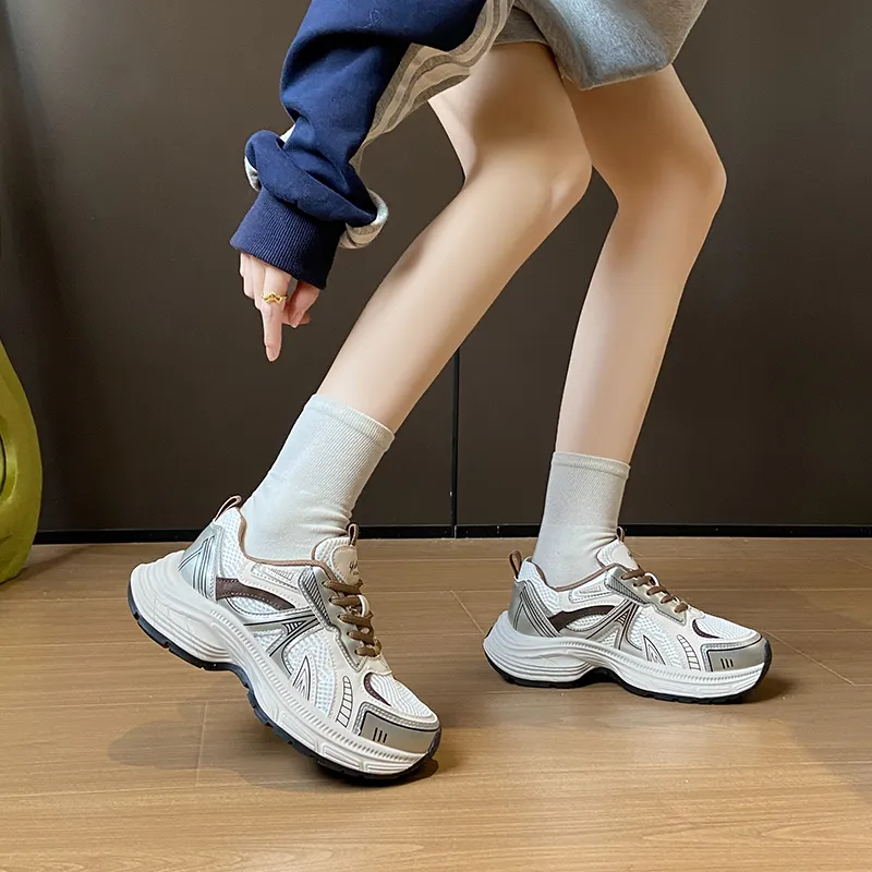 BINGO DUCK Coverage Height Increase Mid Top Chunky Sneakers Women's-4