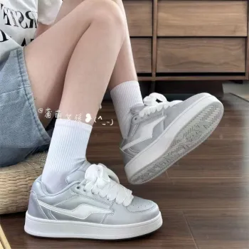 JimiXiong Low Top Skateboard Shoes Women's Silver