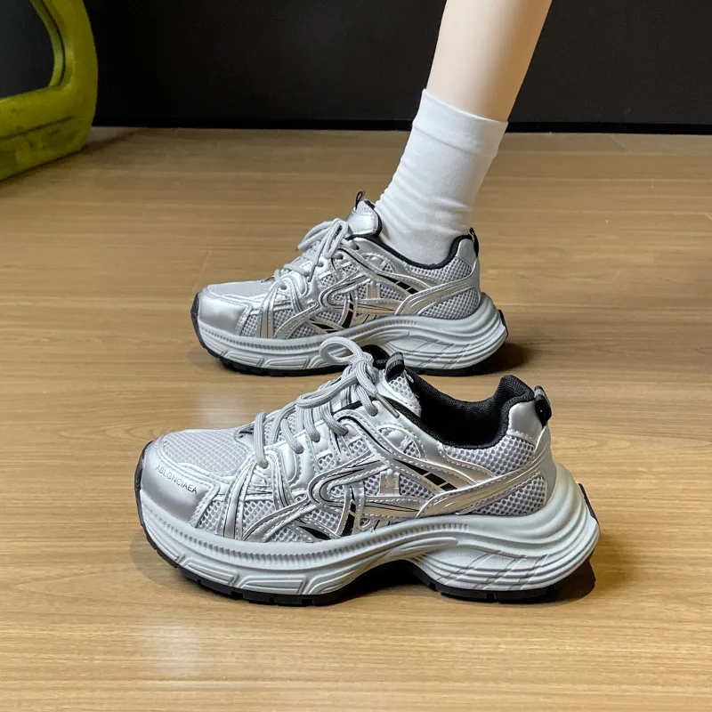 BINGO DUCK Coverage, Breathable, Height Increasing Low Top Chunky Sneakers Women's-1