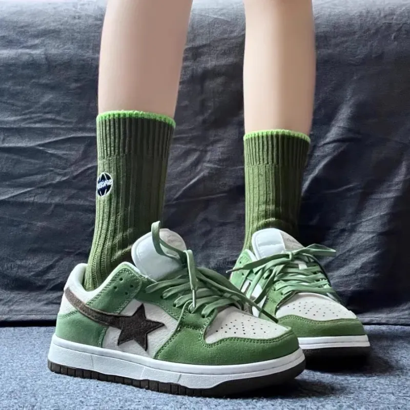 BINGO DUCK Skateboard Shoes Women's Green-5