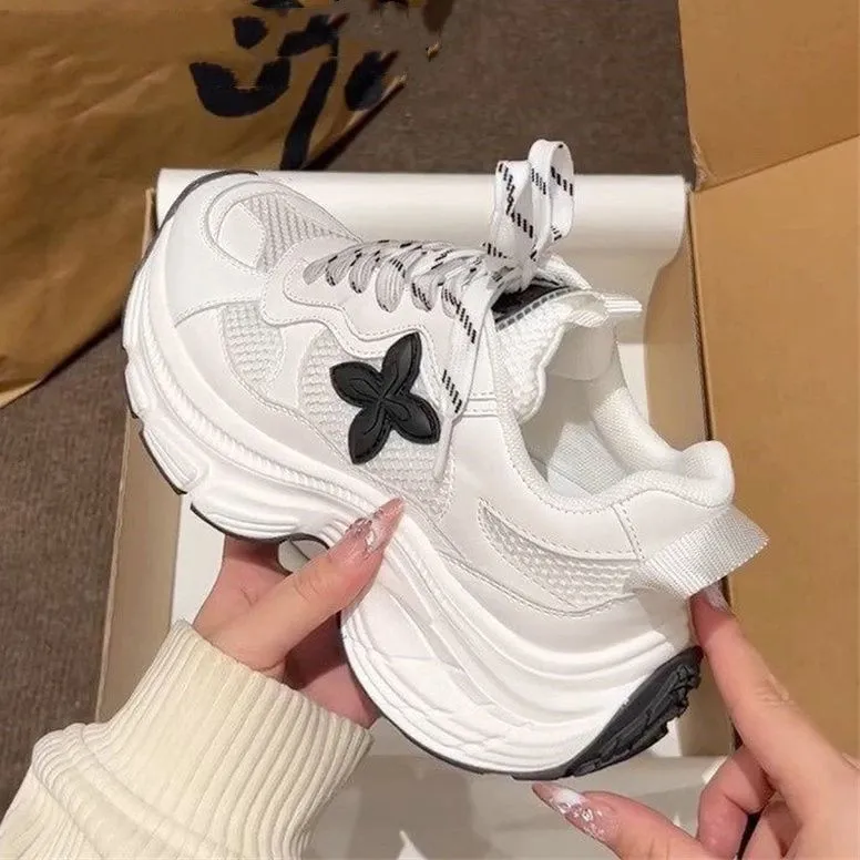 PARK DANCE Low Top Chunky Sneakers Women's Ecru-1