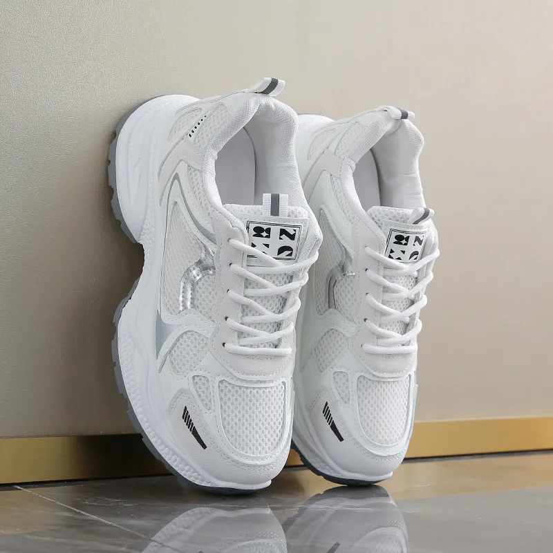BINGO DUCK Slip Resistant And Breathable Low Top Chunky Sneakers Women's-4