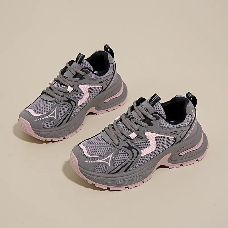 BINGO DUCK Shock Absorbers Slip Resistant Breathable Low Top Chunky Sneakers Women's-6