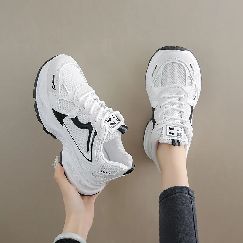 BINGO DUCK Slip Resistant And Breathable Low Top Chunky Sneakers Women's-23