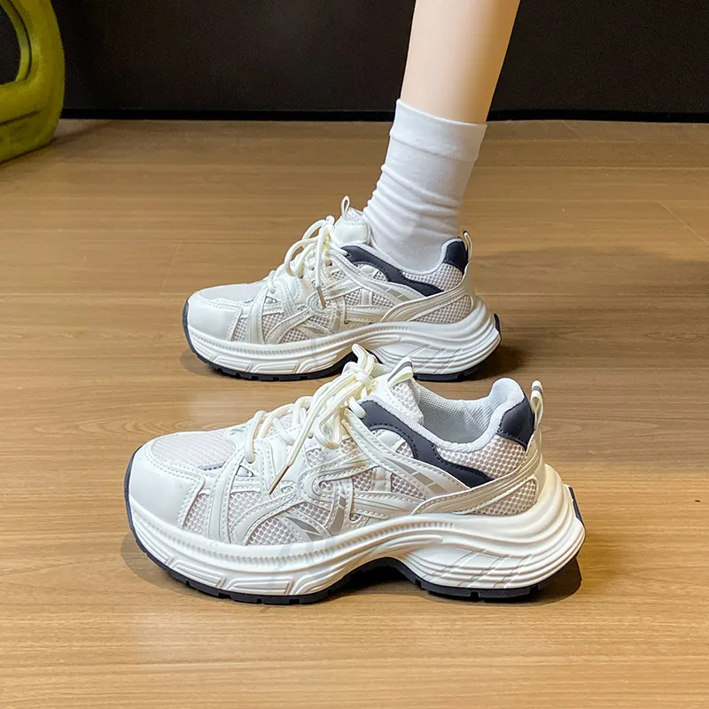 BINGO DUCK Coverage, Breathable, Height Increasing Low Top Chunky Sneakers Women's-12