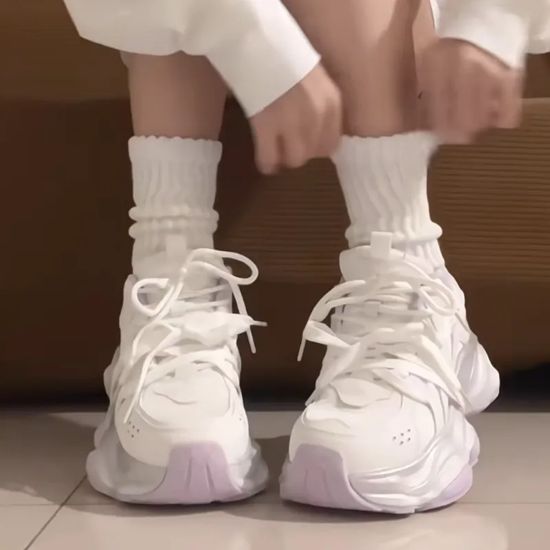 JimiXiong Breathable Height Increasing Abrasion Resistant Low Top Chunky Sneakers Women's-6