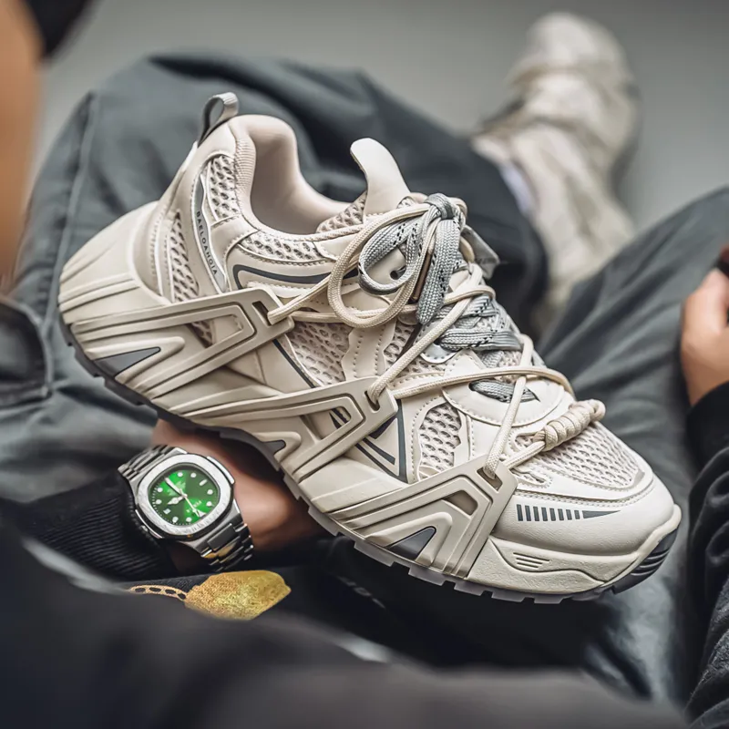 BINGO DUCK Coverage, Breathable, Height Increasing Low Top Chunky Sneakers Men's-5