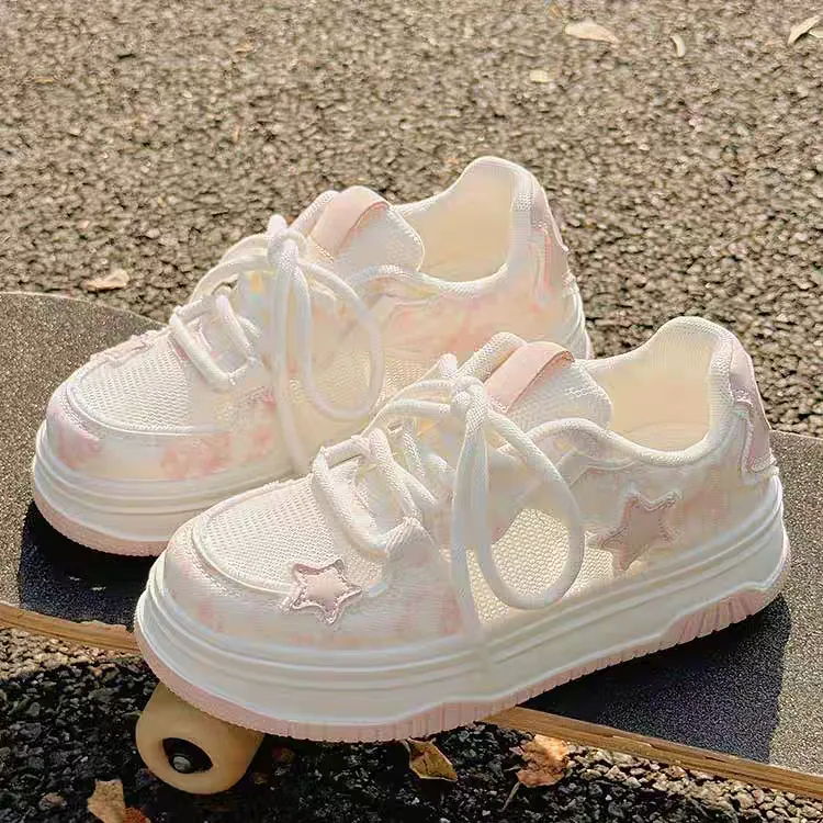 BINGO DUCK Slip Resistant And Breathable Low Top Skateboard Shoes Women's-7