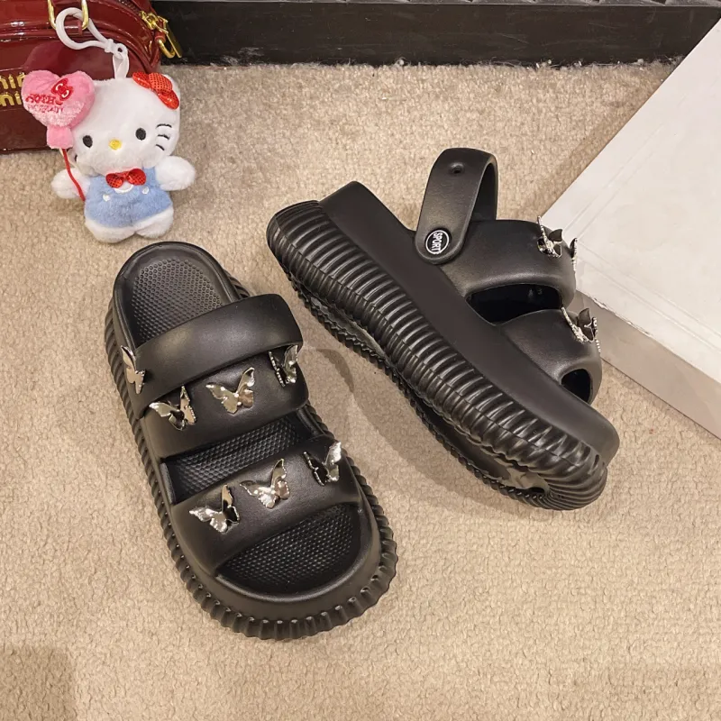 BINGO DUCK Slip Resistant Cushioning Abrasion Resistant Slide Slippers Women's-12