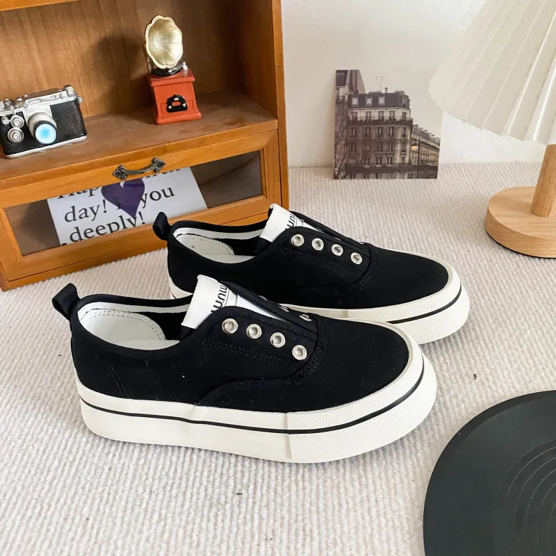 JimiXiong Canvas Shoes Women's Low Top Black/Ecru/Blue/Pink/Burberry Khaki-1