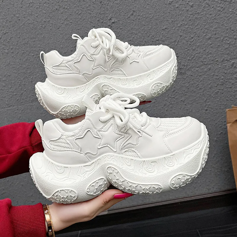 BINGO DUCK Cushioning Slip Resistant Height Increasing Low Top Chunky Sneakers Women's-9