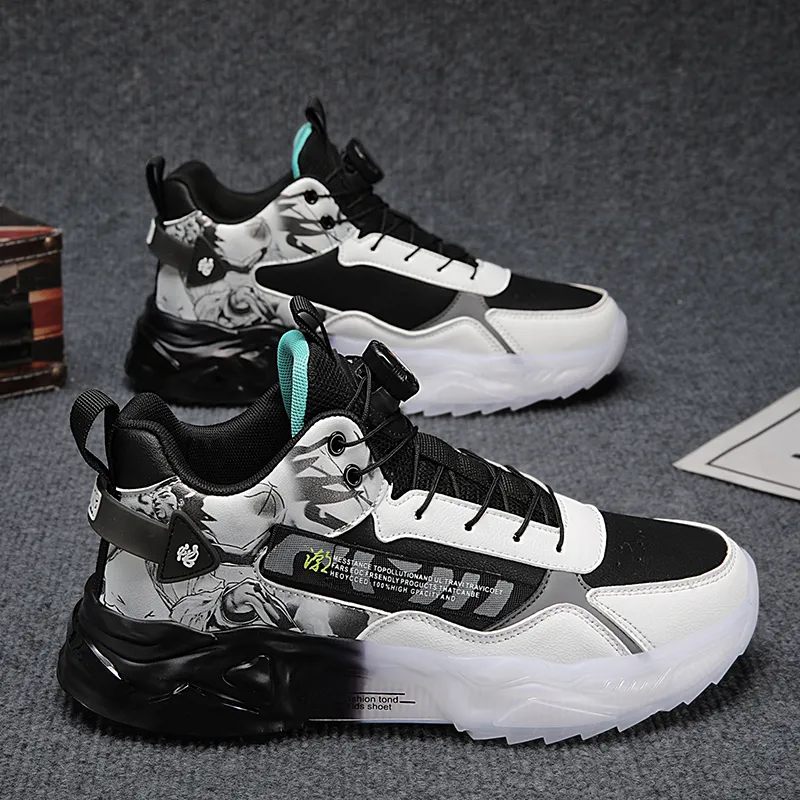 BINGO DUCK Coverage High Top Vintage Basketball Shoes Men's-10