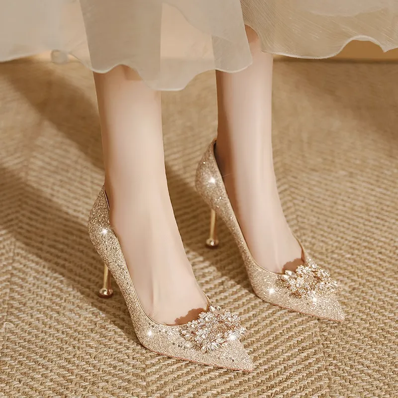 BINGO DUCK Slim Heel High Heels Women's-5