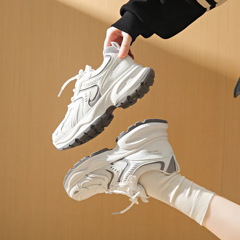 BINGO DUCK Cushioning Slip Resistant Height Increasing Lightweight Breathable Low Top Chunky Sneakers Women's-19