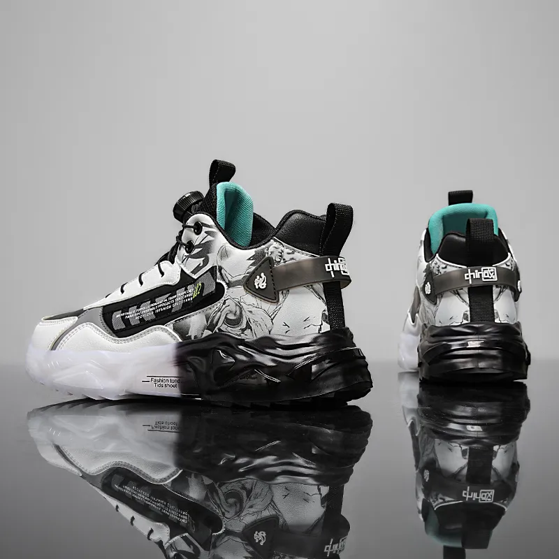 BINGO DUCK Coverage High Top Vintage Basketball Shoes Men's-9