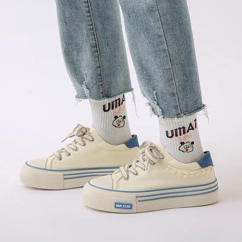 BINGO DUCK Slip Resistant And Breathable Low Top Canvas Shoes Women's-21