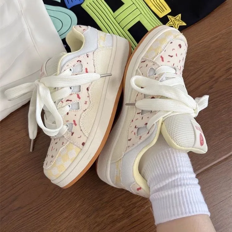 BINGO DUCK Skateboard Shoes Women's Yellow-8