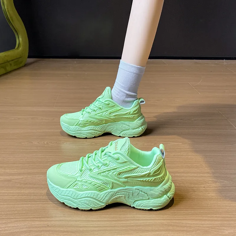 BINGO DUCK Coverage Slip Resistant Height Increasing Low Top Chunky Sneakers Women's-7