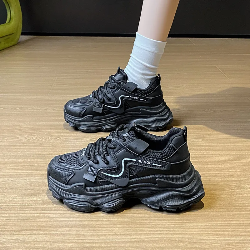 BINGO DUCK Coverage, Breathable, Height Increasing Mid Top Chunky Sneakers Women's-11