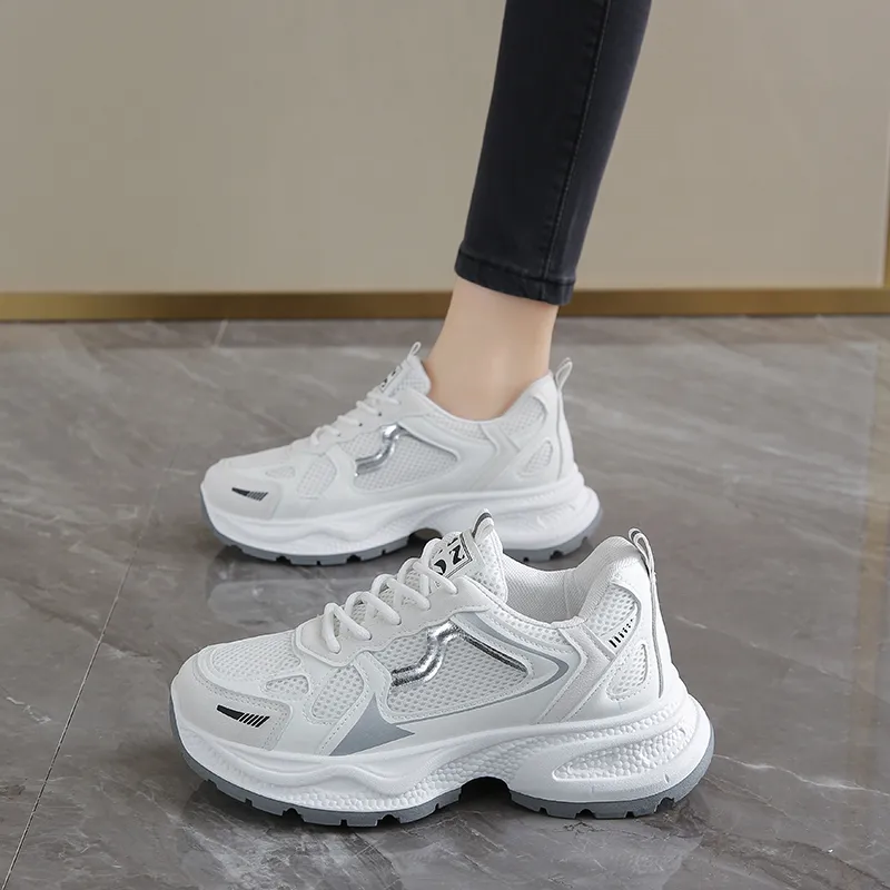 BINGO DUCK Slip Resistant And Breathable Low Top Chunky Sneakers Women's-18