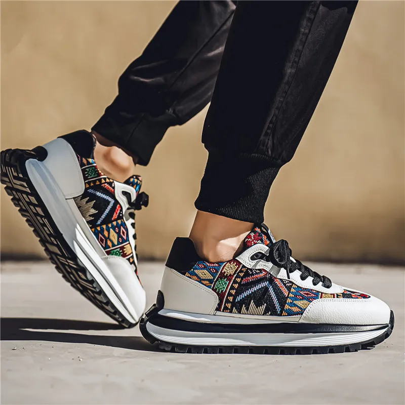 BINGO DUCK Slip Resistant Low Top Chunky Sneakers Men's-18