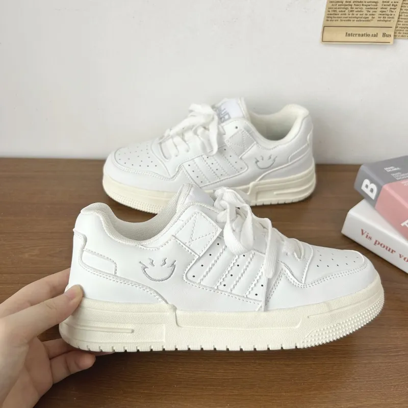 PARK DANCE Low Top Skateboard Shoes Women's White-7