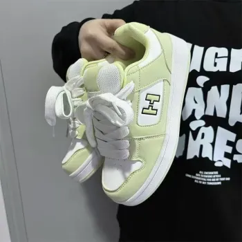 JimiXiong Low Top Skateboard Shoes Women's Light Yellow