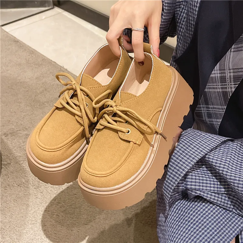 BINGO DUCK Slip Resistant Height Increasing Low Top Casual Shoes Women's-8
