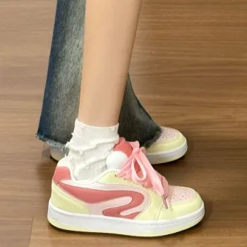 JimiXiong Low Top Skateboard Shoes Women's Strawberry Pink