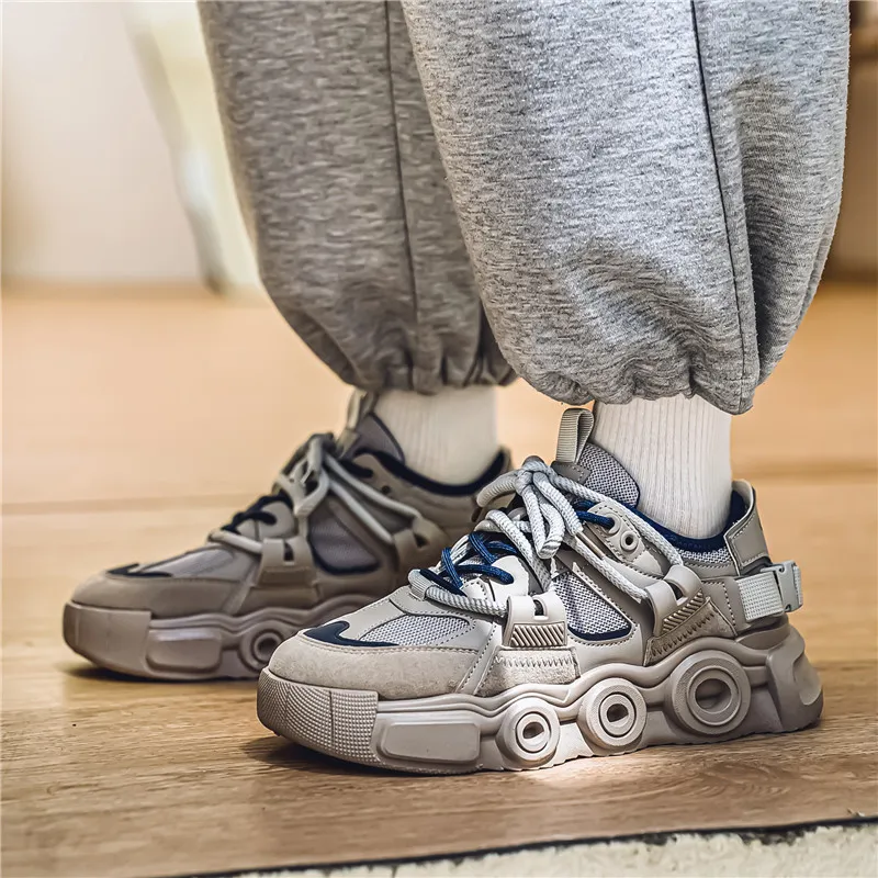 BINGO DUCK Breathable Height Increase Low Top Chunky Sneakers Men's-9
