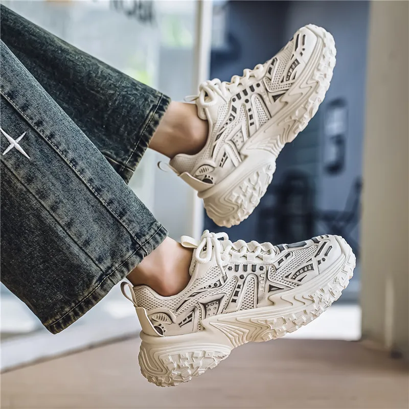 BINGO DUCK Coverage, Breathable, Height Increasing Low Top Chunky Sneakers Men's-8