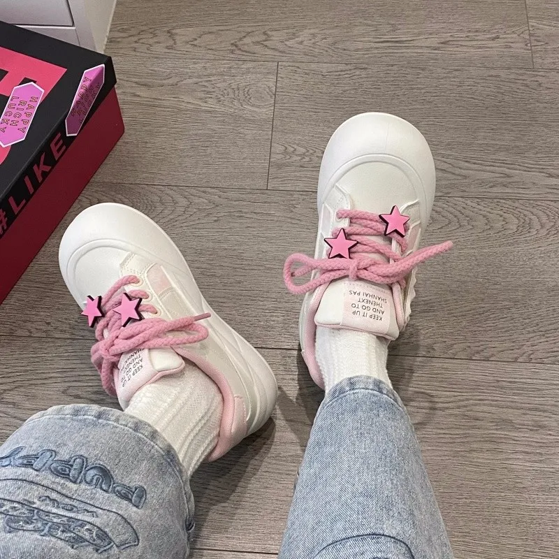 BINGO DUCK Coverage, Breathable, Height Increasing Low Top Skateboard Shoes Women's Light Pink-2