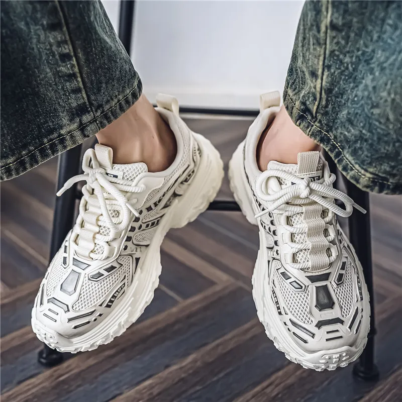 BINGO DUCK Coverage, Breathable, Height Increasing Low Top Chunky Sneakers Men's-7