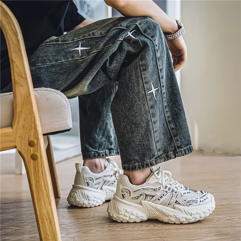 BINGO DUCK Coverage, Breathable, Height Increasing Low Top Chunky Sneakers Men's-5