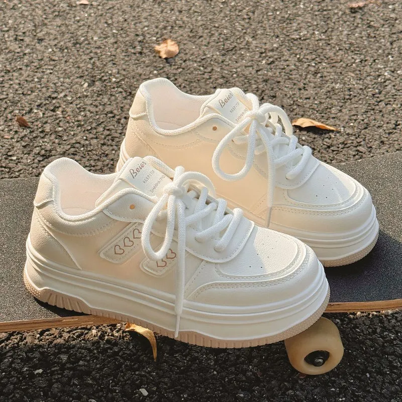 BINGO DUCK Skateboard Shoes Women's Ecru-2