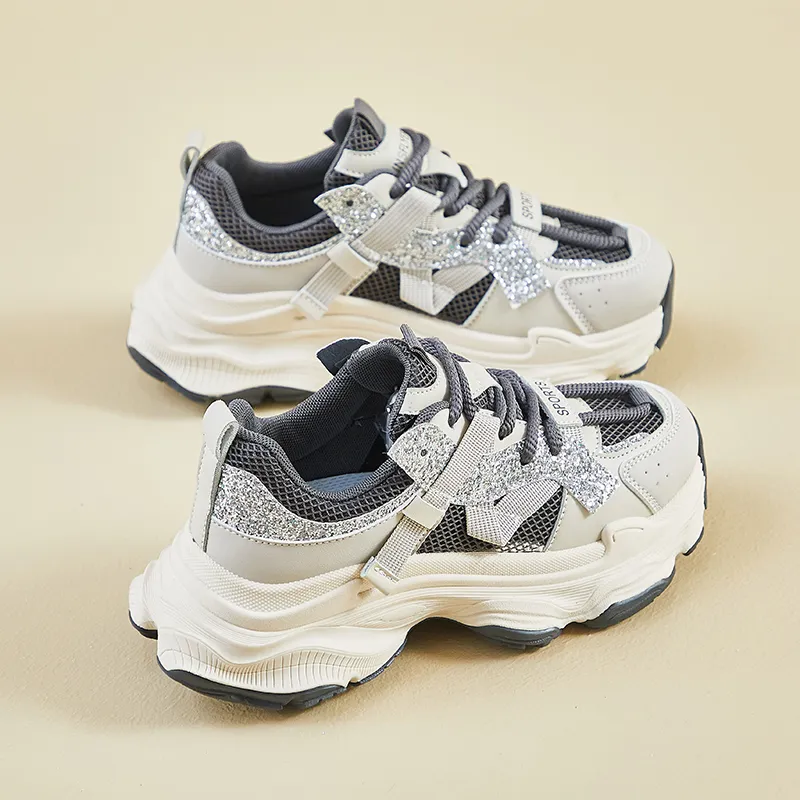 BINGO DUCK Shock Absorbers With Slip Resistant Features Low Top Chunky Sneakers Women's-11