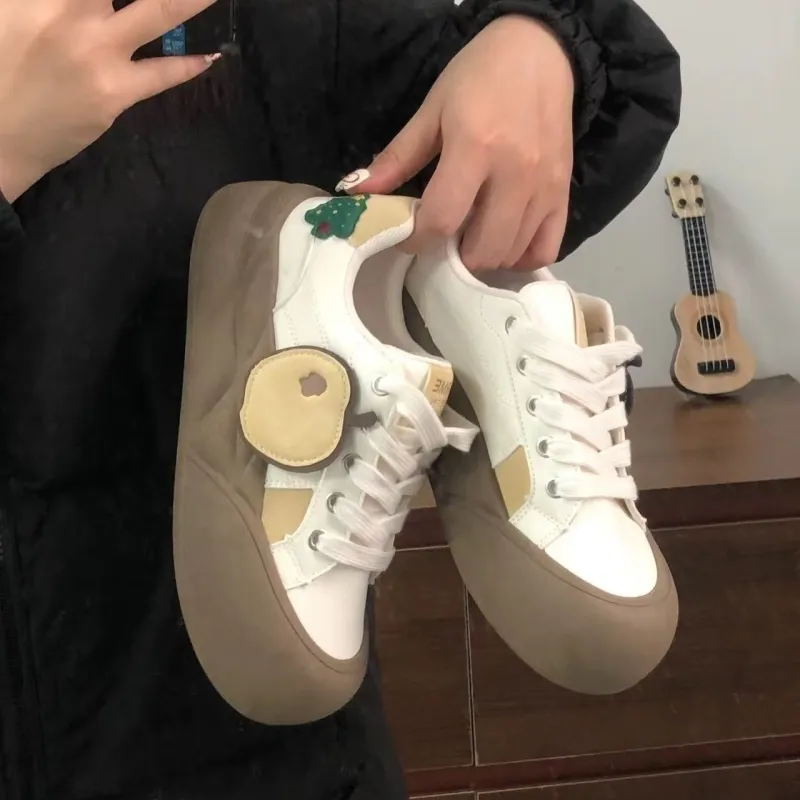 BINGO DUCK Coverage Height Increase Low Top Skateboard Shoes Women's-5