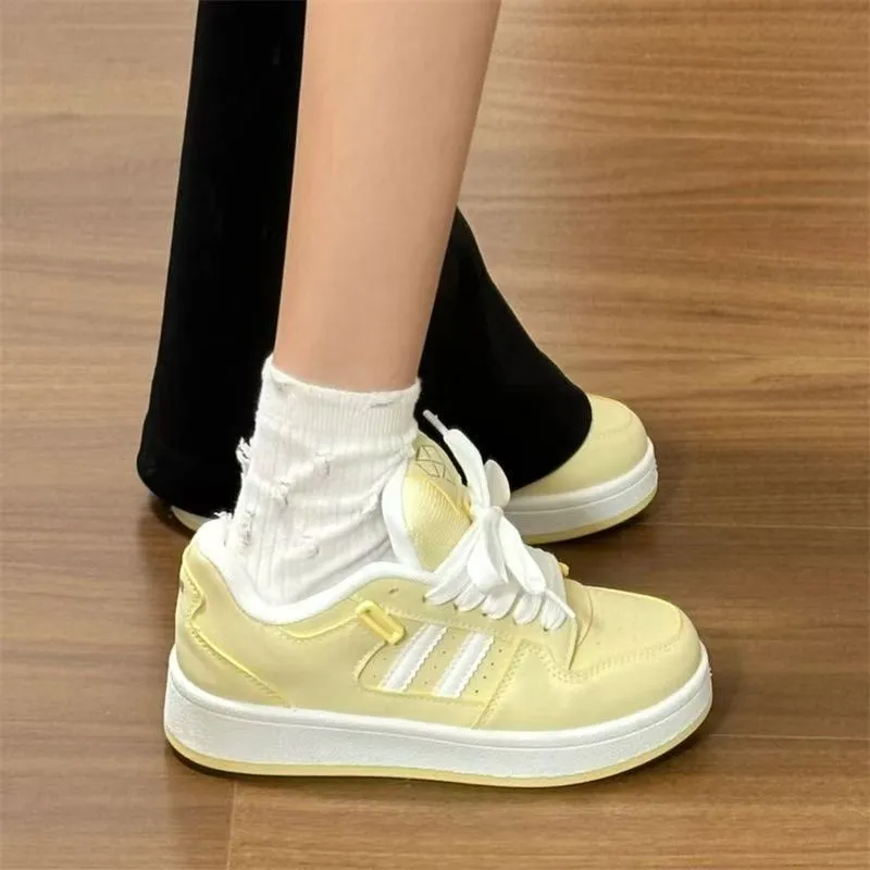 JimiXiong Skateboard Shoes Women's Custard-3