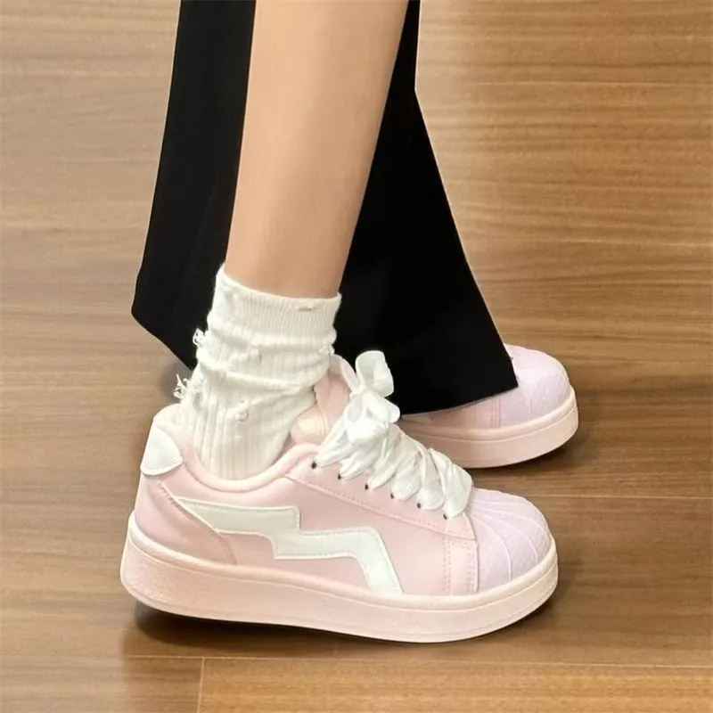 JimiXiong Low Top Skateboard Shoes Women's Pink-2