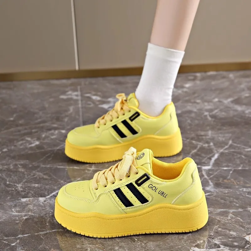 BINGO DUCK Slip Resistant Height Increasing Low Top Skateboard Shoes Women's-4