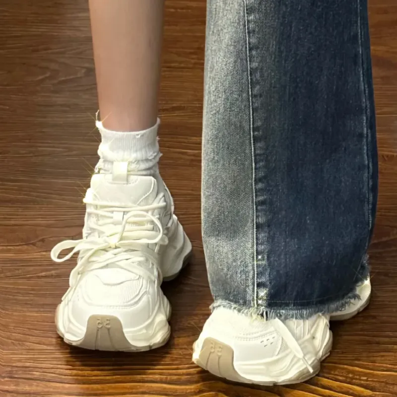 JimiXiong Breathable Height Increasing Abrasion Resistant Low Top Chunky Sneakers Women's-2