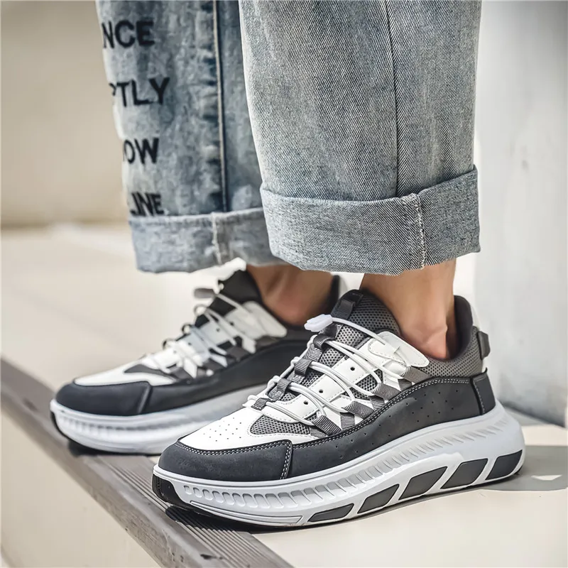 BINGO DUCK Cushioning, Breathable, Height Increasing Low Top Chunky Sneakers Men's-17