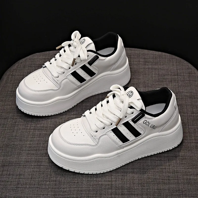 BINGO DUCK Slip Resistant Height Increasing Low Top Skateboard Shoes Women's-1