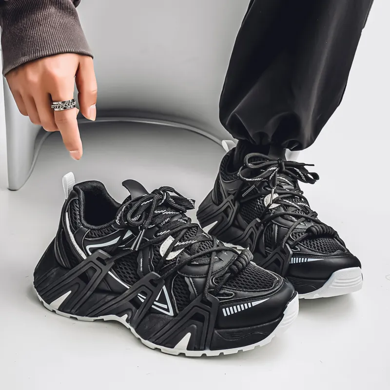 BINGO DUCK Coverage, Breathable, Height Increasing Low Top Chunky Sneakers Men's-15